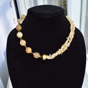 Citrine Beaded Necklace 8.5"